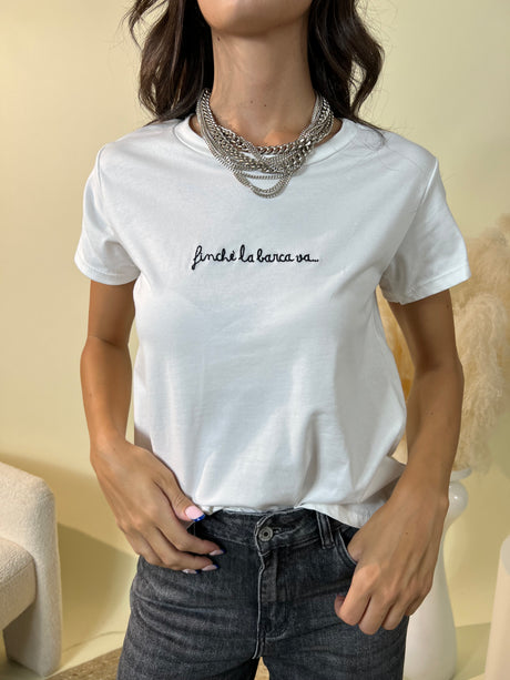 09907 T-shirt FINCHE' LA BARCA VA