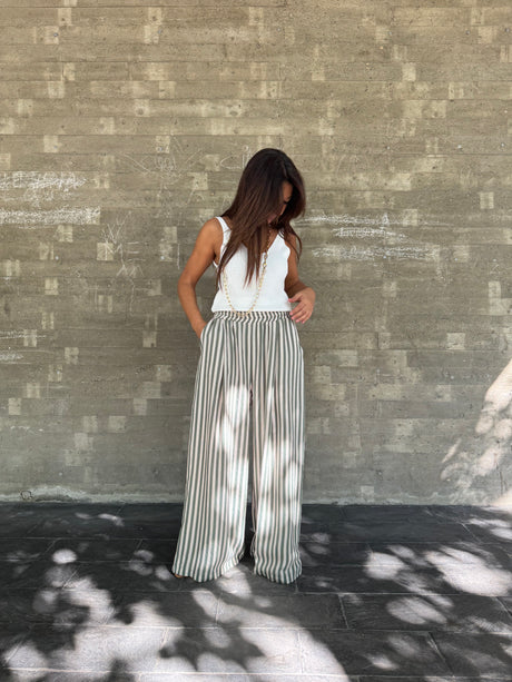 Pantalone PALAZZONE RIGATO