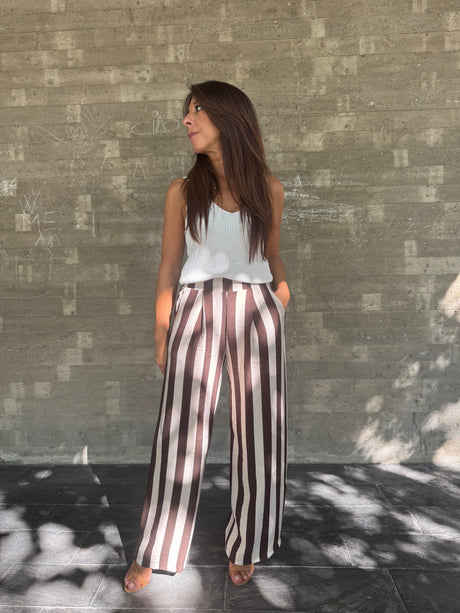 Pantalone PALAZZONE RIGATO